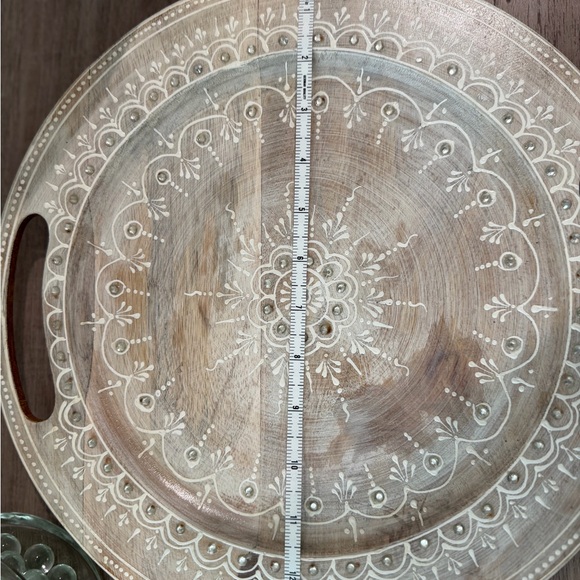 Unique, Hand-crafted, Decorative Wooden Tray Set with Beautiful Intricate Design - Picture 7 of 7